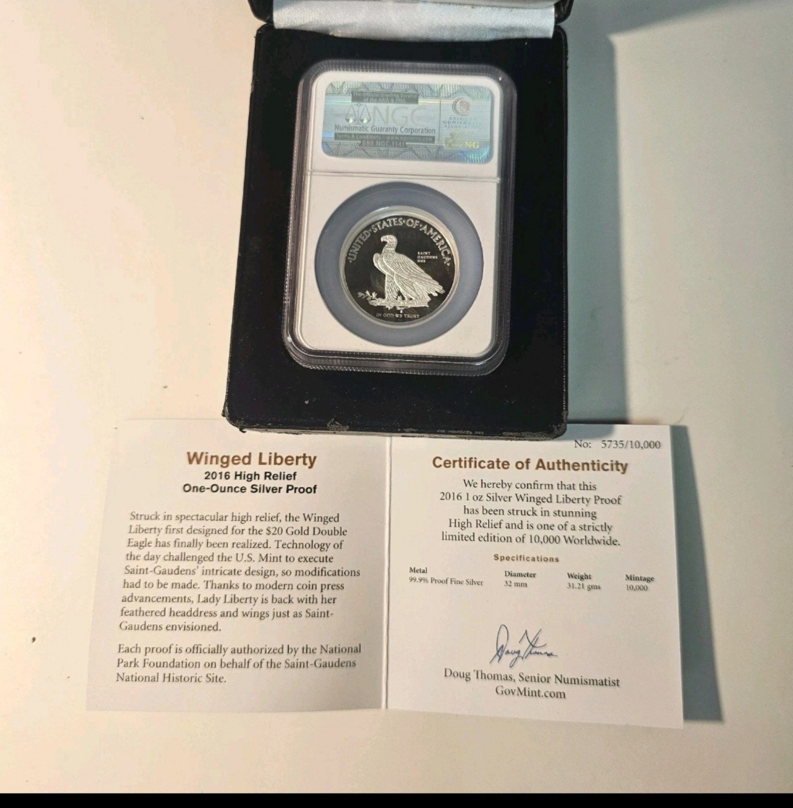 Double Eagle 2016 commemorative certified High Relief 70MS