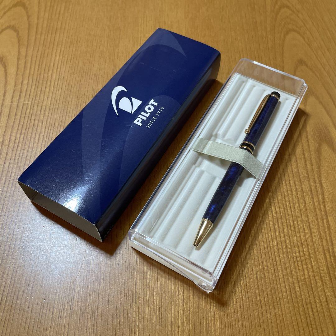 Excellent condition PILOT Pilot ballpoint pen, blue, with case, vintage, discontinued