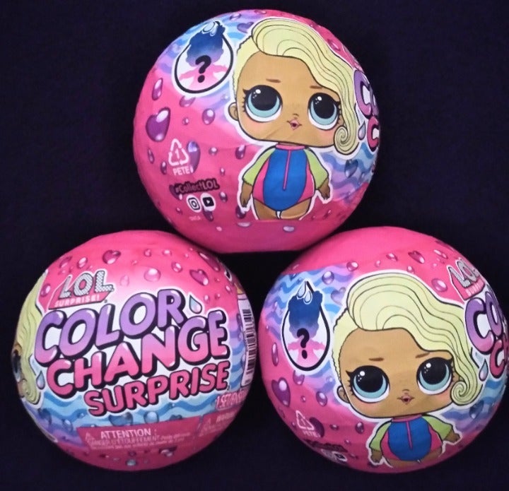 LOT OF 3 - LOL Surprise Color Change Dolls