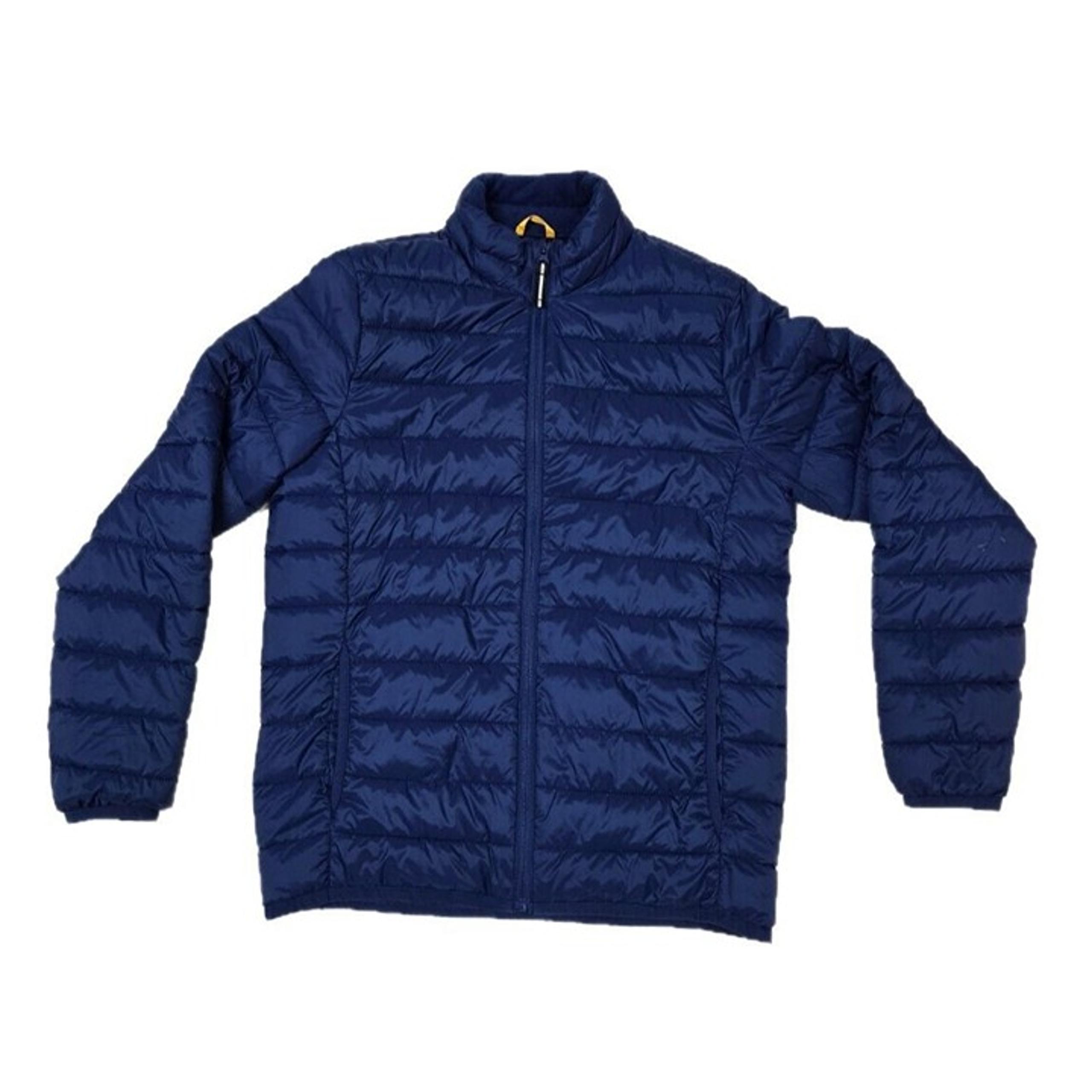 Old Navy Puffer Jacket Mens S Blue Zip Packable Narrow Channel Water Resistant