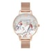 Olivia Burton Women's Winter Wonderland Rose Gold-Tone Mesh Bracelet Watch 34mm