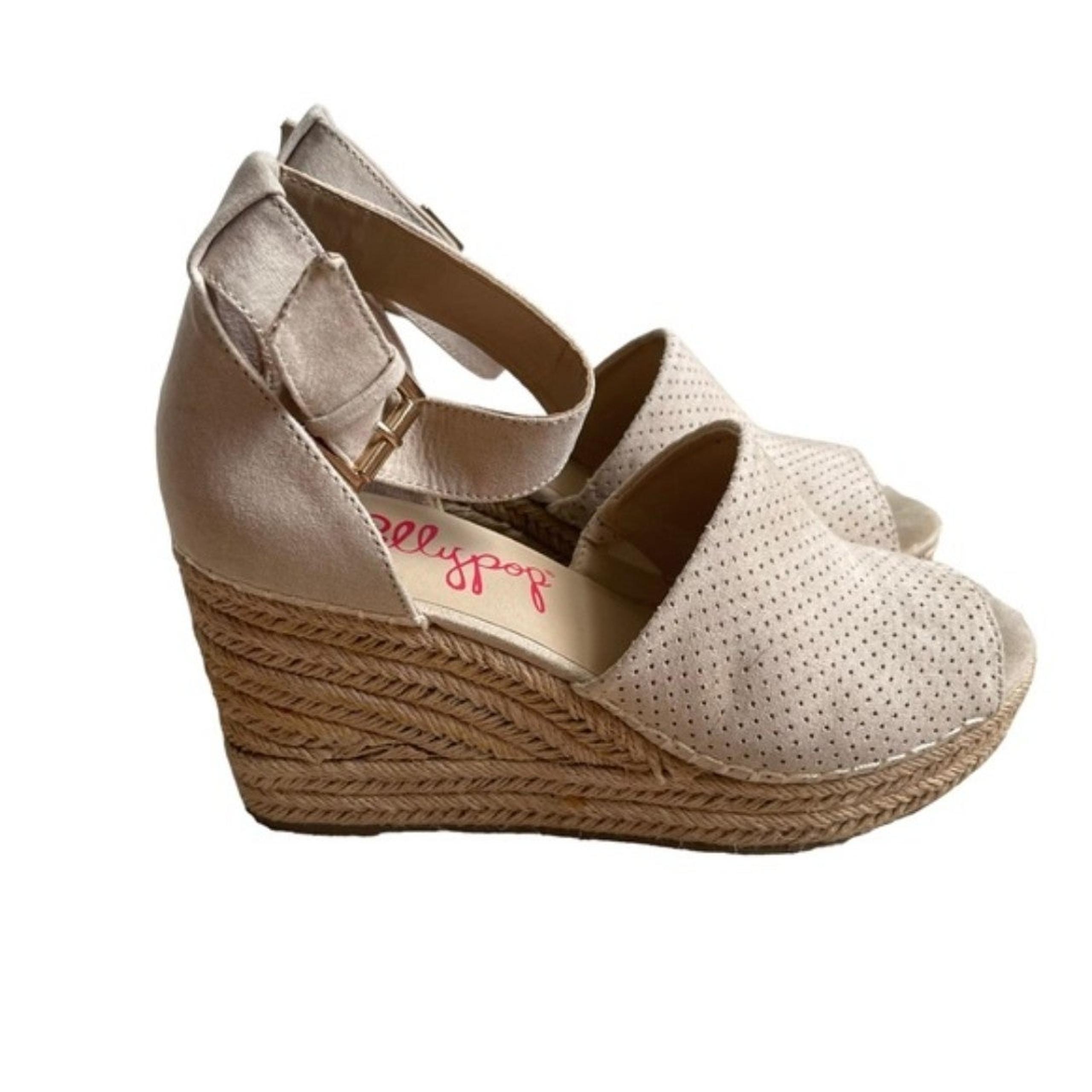 Jellypop Women’s Ravishing Espadrille Platform Wedges Sandals Size 8.5 Peep Toe