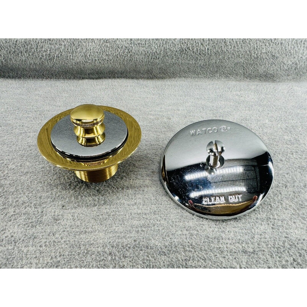 WATCO - Lift & Turn Bath Tub Drain Trim Stopper Kit Polished Brass Gold & Chrome