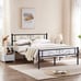 NEW Queen Bed Frame with Vintage Headboard & Footboard, Easy Assembly