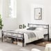 NEW Queen Bed Frame with Vintage Headboard & Footboard, Easy Assembly
