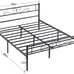 NEW Queen Bed Frame with Vintage Headboard & Footboard, Easy Assembly