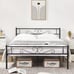 NEW Queen Bed Frame with Vintage Headboard & Footboard, Easy Assembly