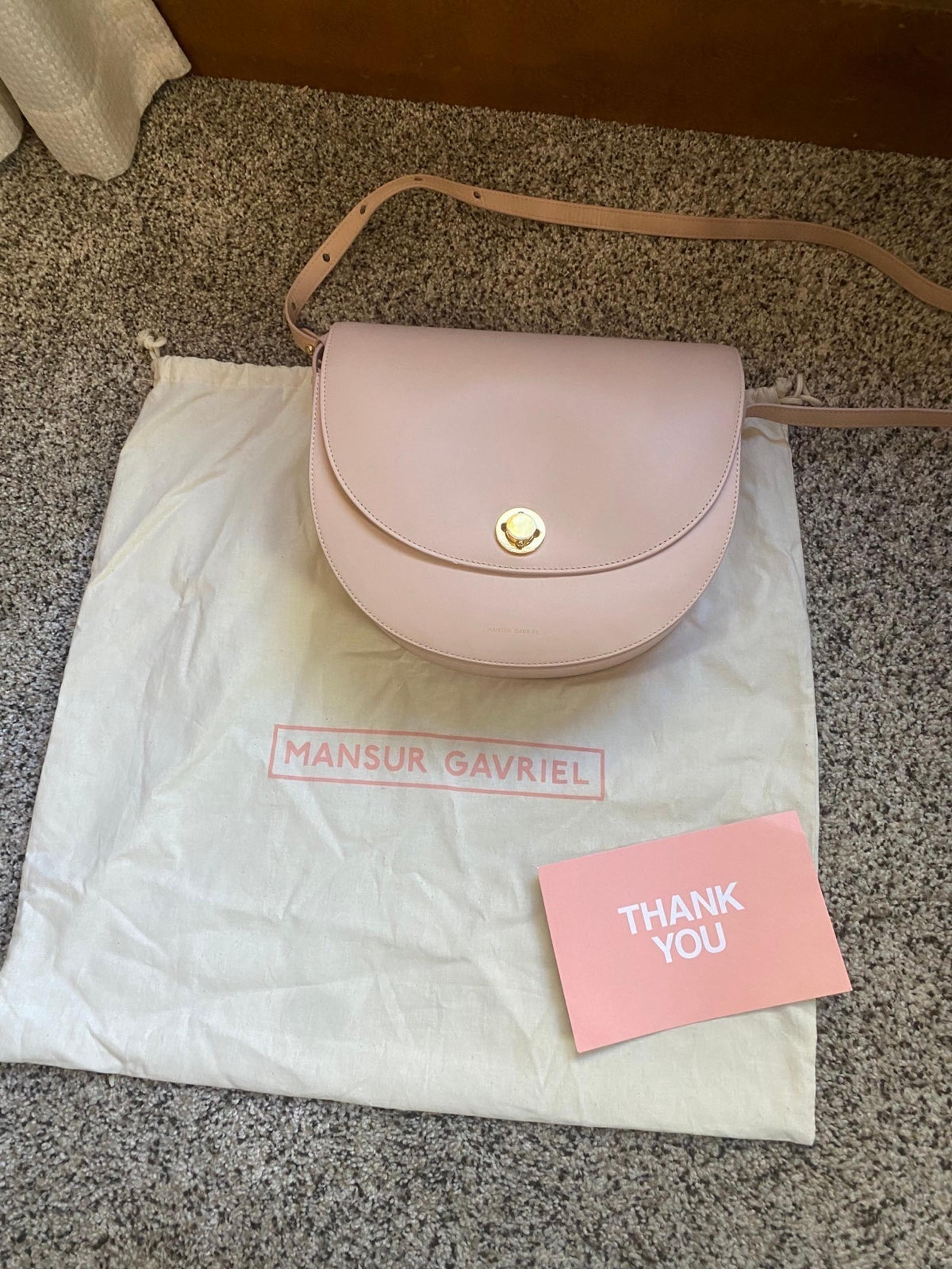 Mansur Gavriel Calf Leather Saddle Bag w/ Gold Hardware