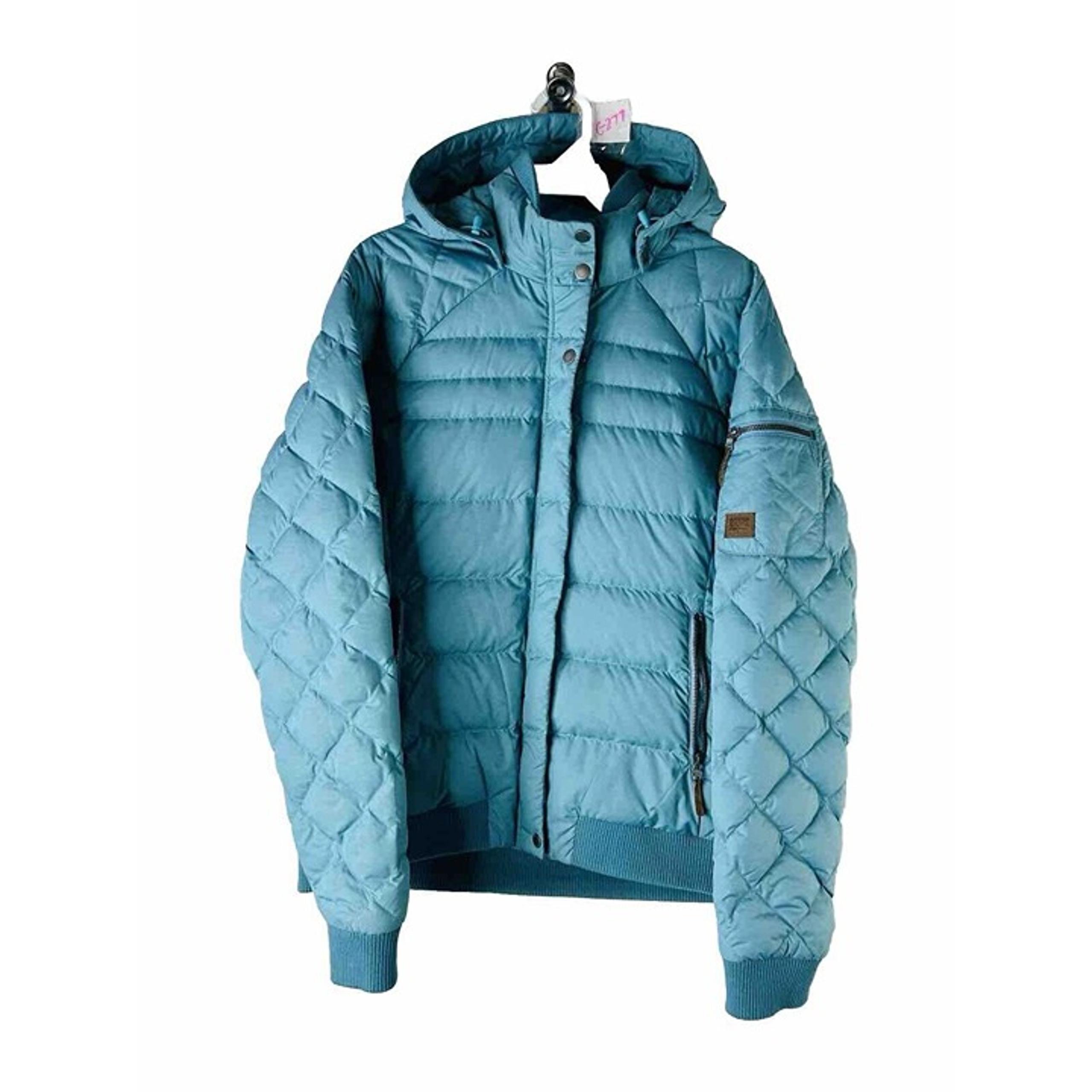 Outdoor Research Womens Large Down Fill Quilted Hooded Puffer Coat Blue