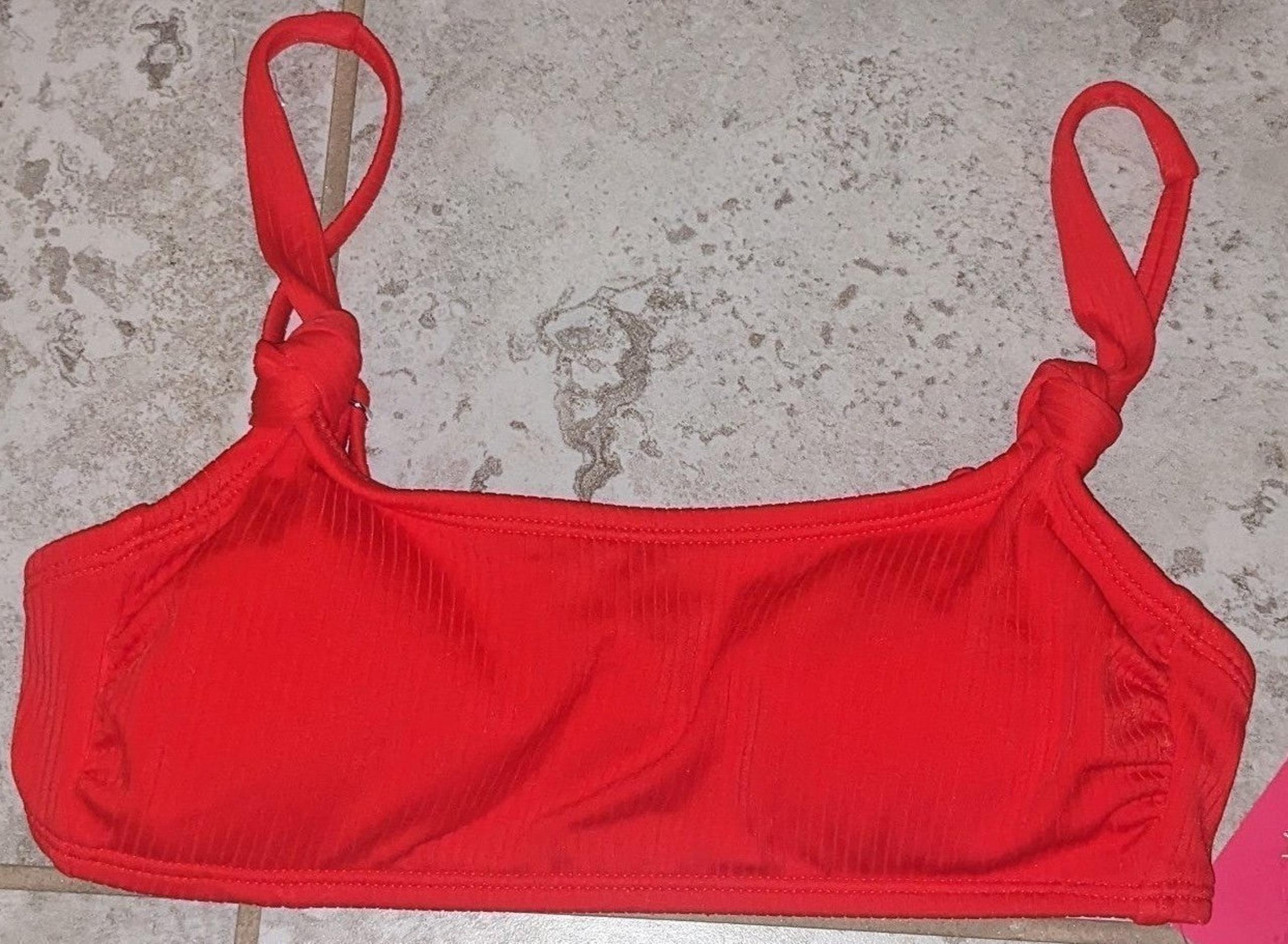 Xhilaration Women's Ribbed Knot Strap Bralette Bikini Swimsuit Top