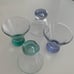 Vintage pale blue & green teal aqua cocktail cordial stemless glasses