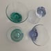 Vintage pale blue & green teal aqua cocktail cordial stemless glasses