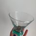 Vintage pale blue & green teal aqua cocktail cordial stemless glasses