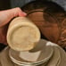 Antique Ironstone boots Confection of Senna Pot - Stained and Crazed