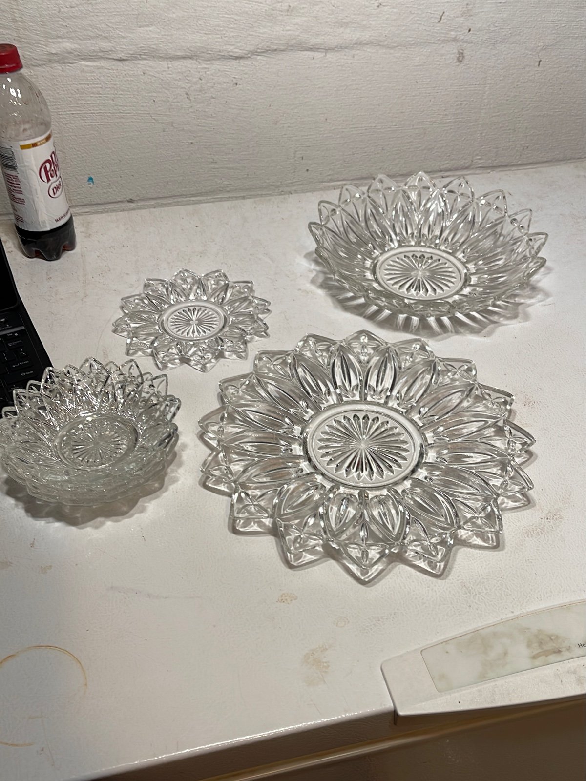 Vintage Federal Glass Petal Shaped Dishware