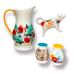 Pioneer Woman Floral Flea Market Pitcher, cow creamer & Salt Pepper Shakers Set