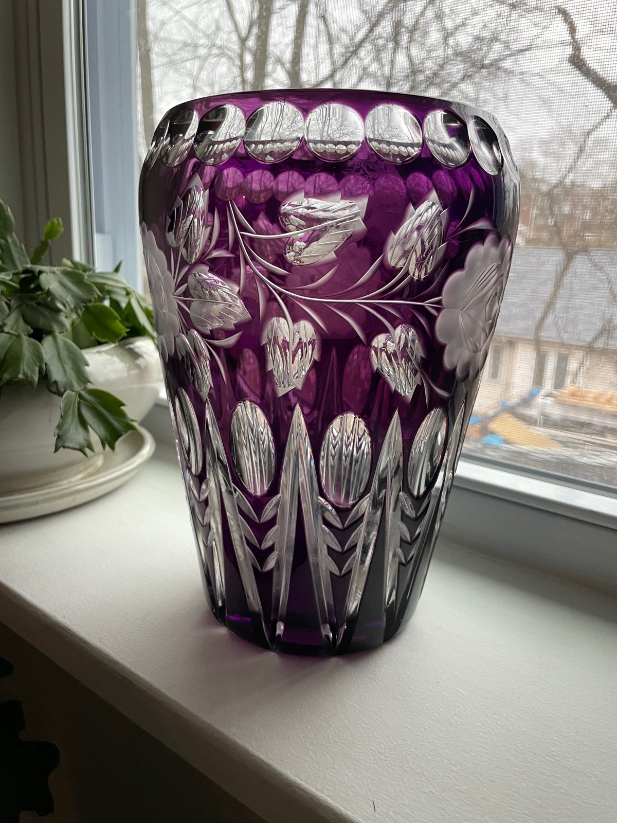 Etched Glass Vase