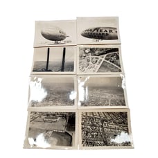 Vtg 1940s Black & White Photo Good Year Blimp Trip Flying Scenery Below Lot of 8