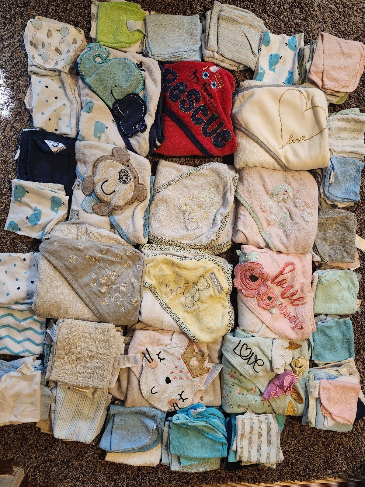 Huge Baby Toddler Towel & Washtowel Lot ♡