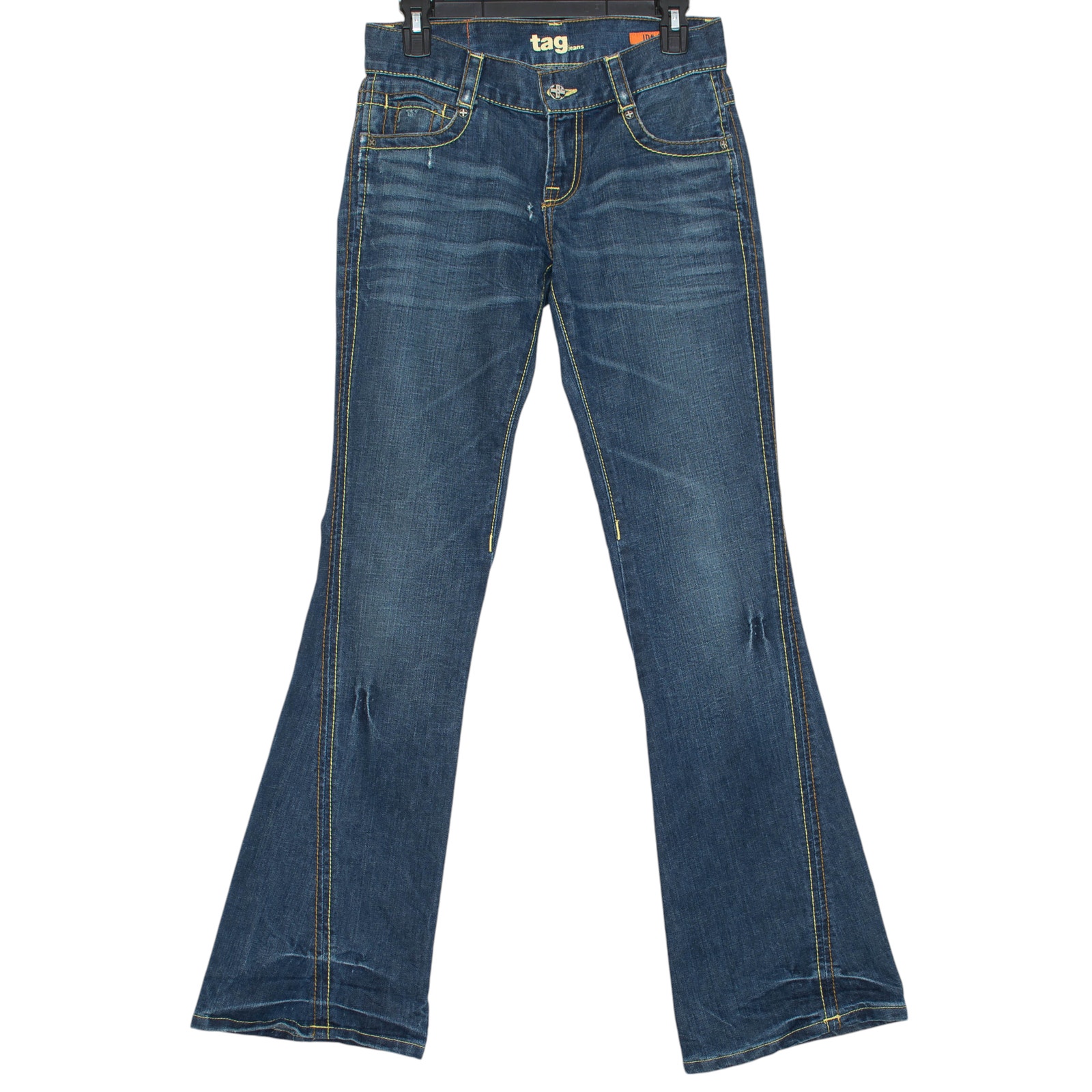 Tag Jeans Flare Y2K Cottage Boho Normcore Academia Heritage Flap Pocket Blue 27