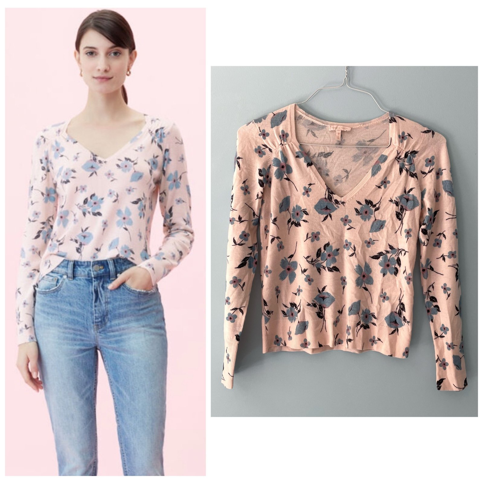 REBECCA TAYLOR Daniella Floral Wool & Cashmere Blend Pullover
