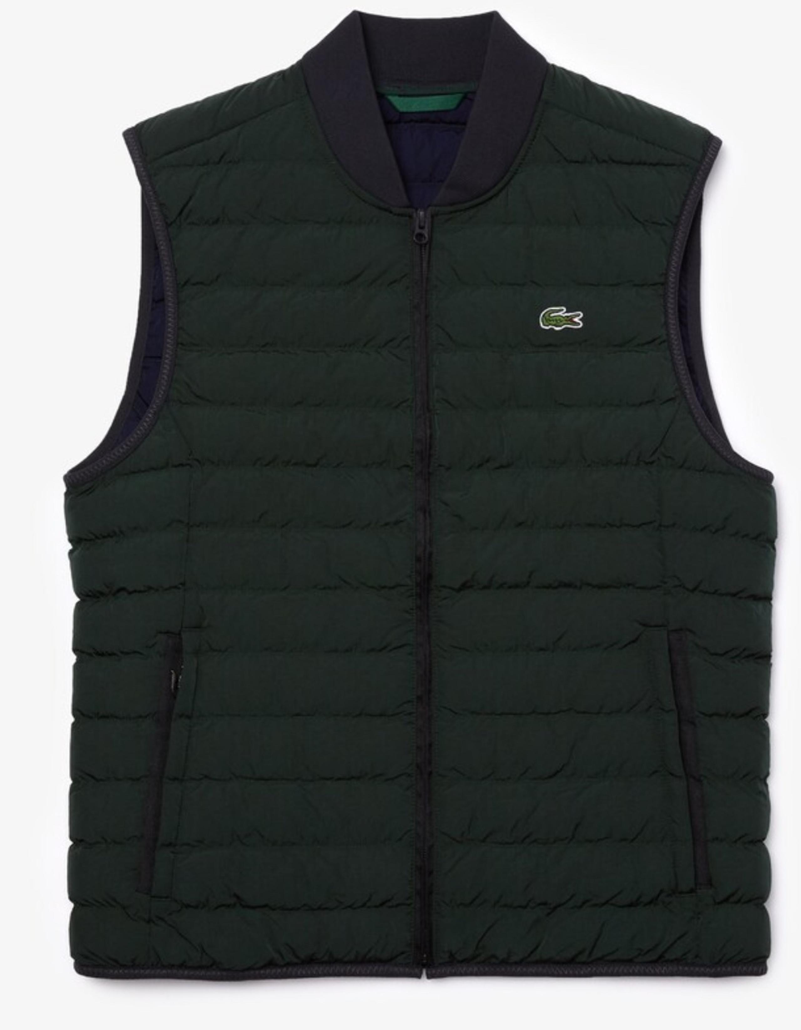 Lacoste Men's Black Light Foldable Water-Resistant Puffer Vest!!(F46)(Small US)