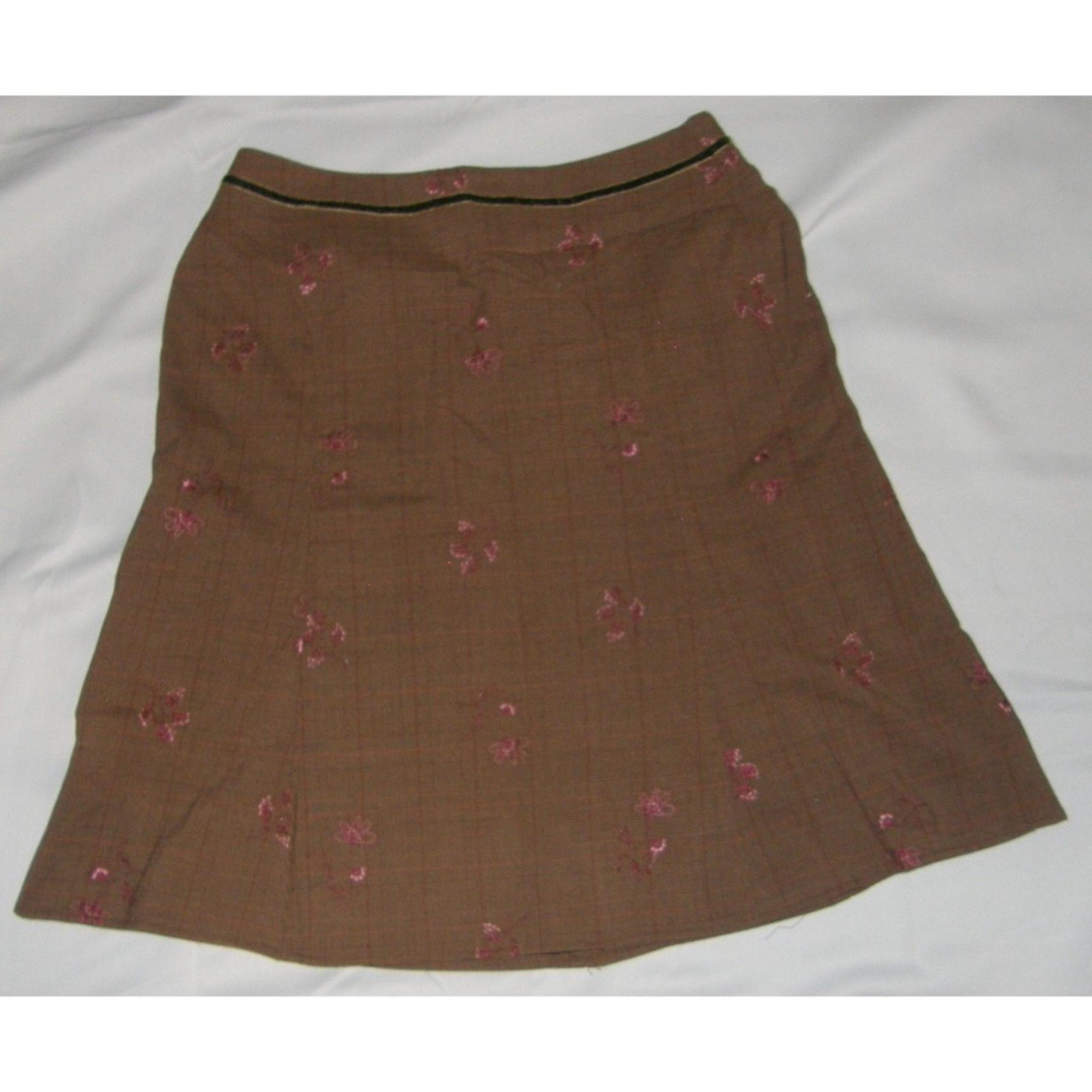Glen Plaid & Embroidered Flowers Sz 10 Casual or Dress A-Line Skirt REQUIREMENTS