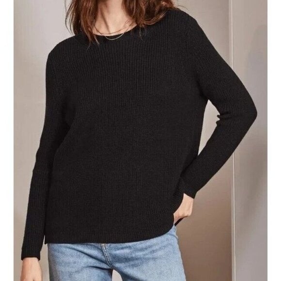 525 AMERICA EMMA SHAKER Women Crewneck Knit Sweater PREPPY PALM,Large new