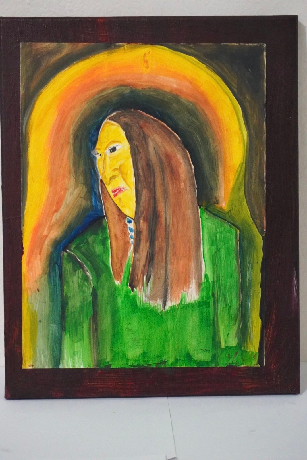 painting art hand made hanging wall face