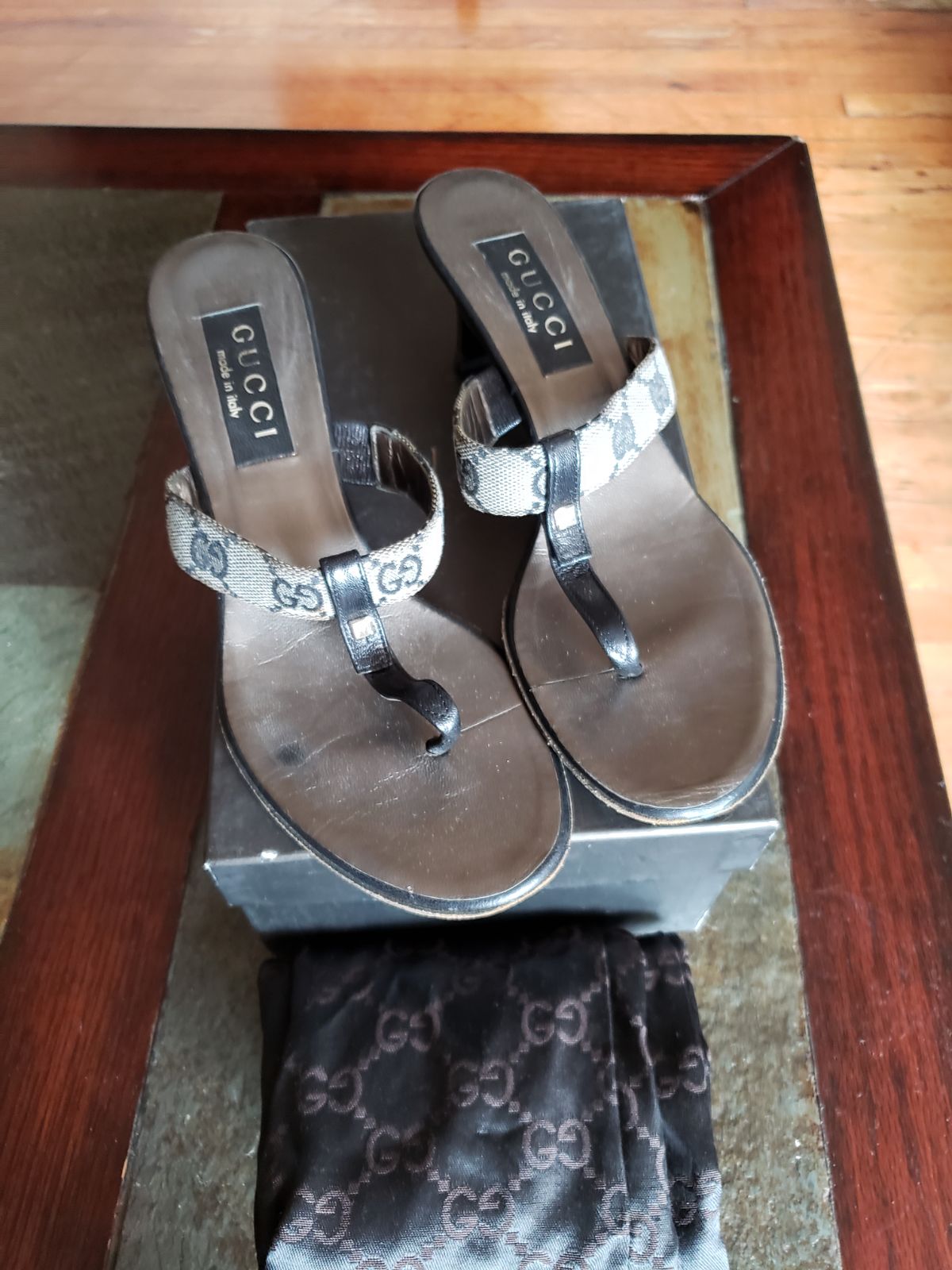 Authentic Black Gucci sandals