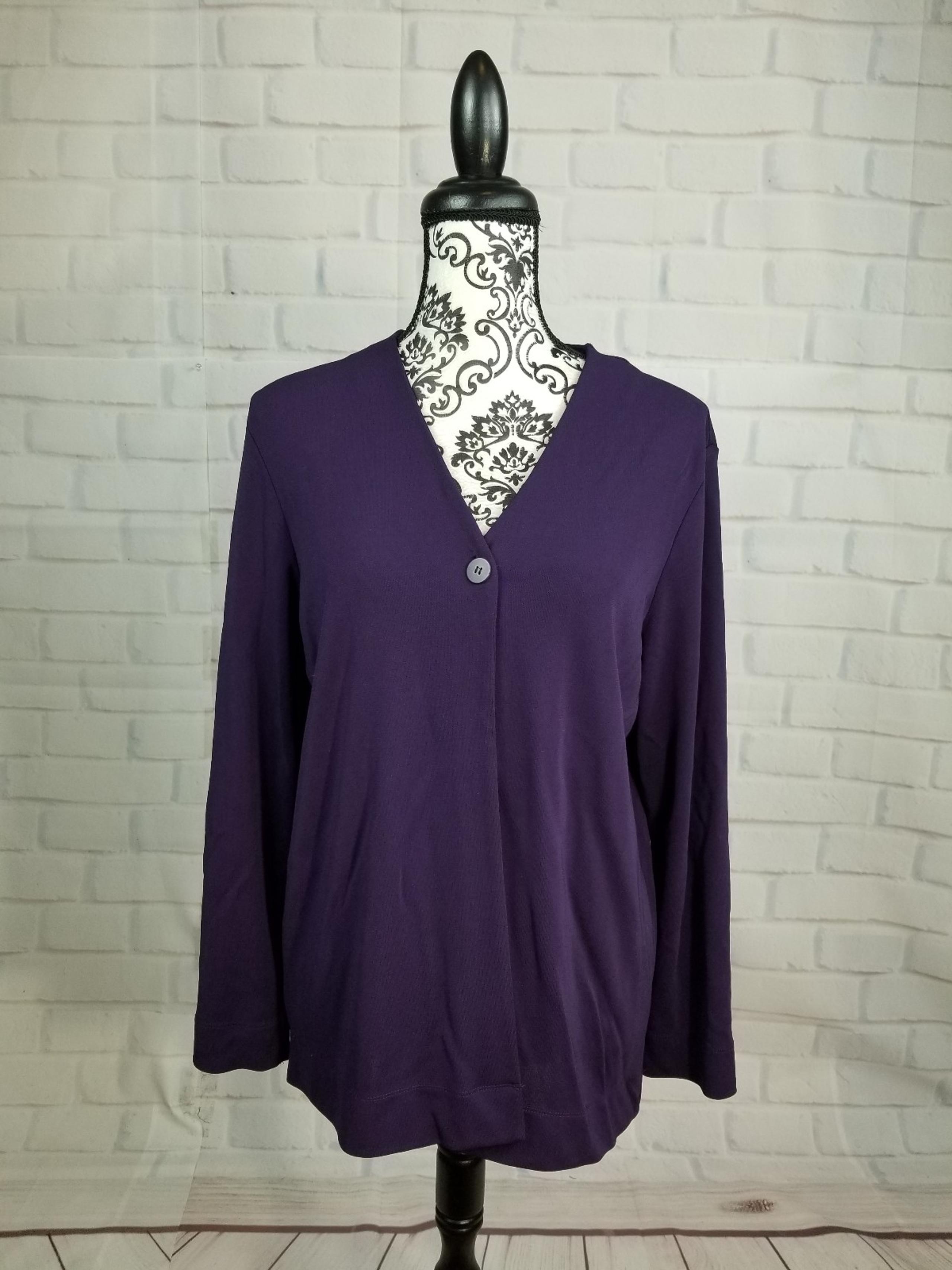 CaJosephine Chaus women's long sleeve button front cardigan size s stretch BB19r