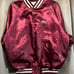 Vintage King Louie Pro Fit Satin Snap Up Maroon Bomber Jacket Size Large