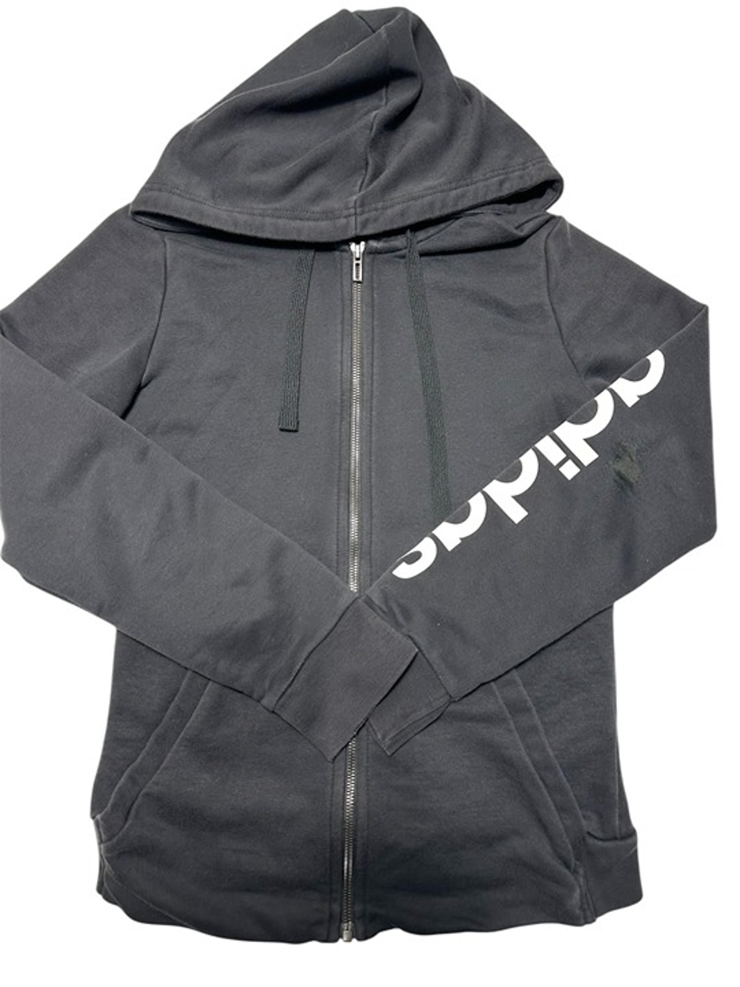 Adidas Black Essentials Linear Full Zip Hoodie Womens Medium