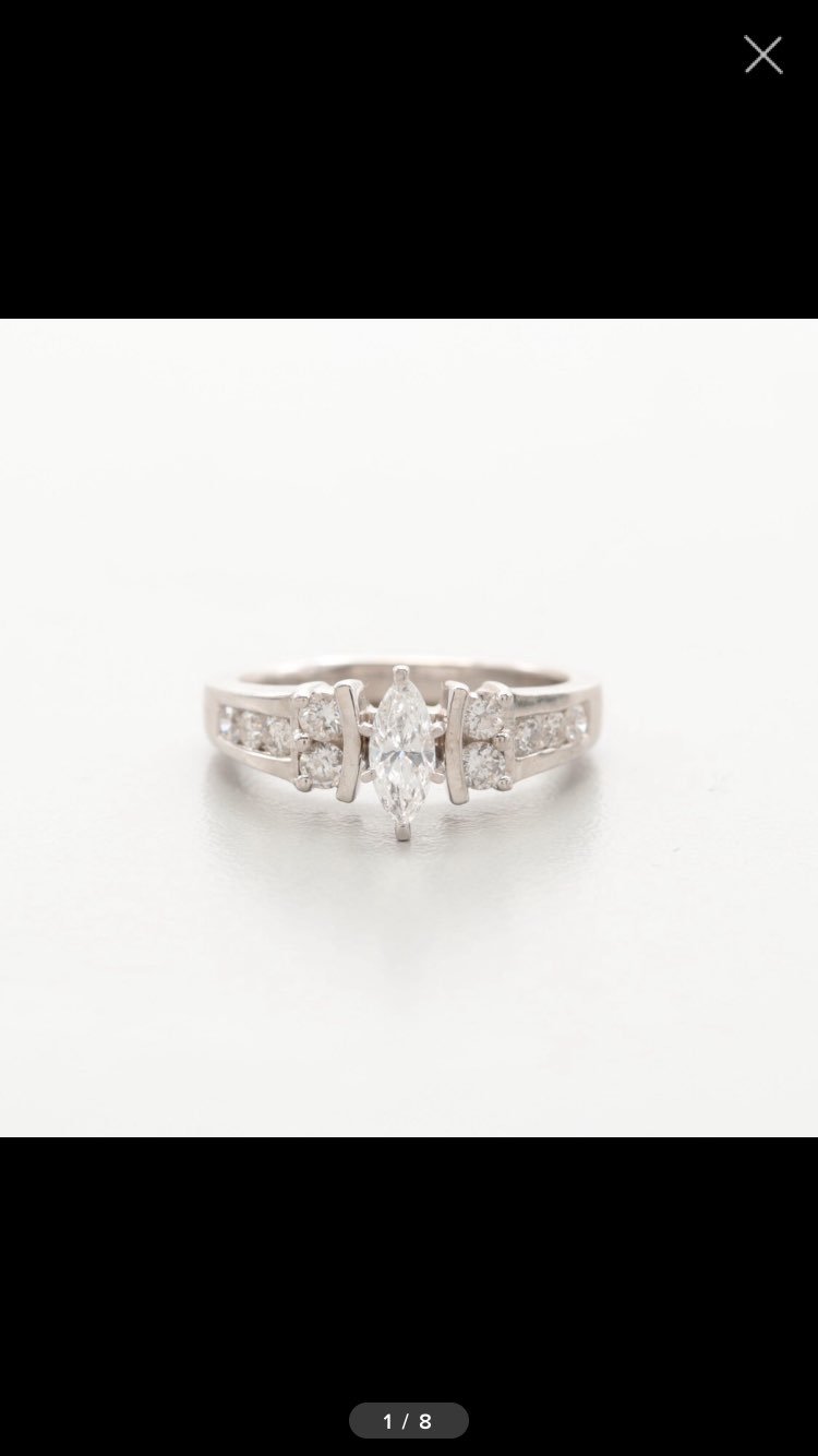 14K White Gold Diamond Solitaire Ring