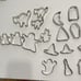 Vtg 26 Metal Cookie Cutters Halloween Cat Ghost Witch Hat Moon Tombstone Eye