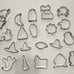 Vtg 26 Metal Cookie Cutters Halloween Cat Ghost Witch Hat Moon Tombstone Eye