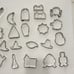 Vtg 26 Metal Cookie Cutters Halloween Cat Ghost Witch Hat Moon Tombstone Eye