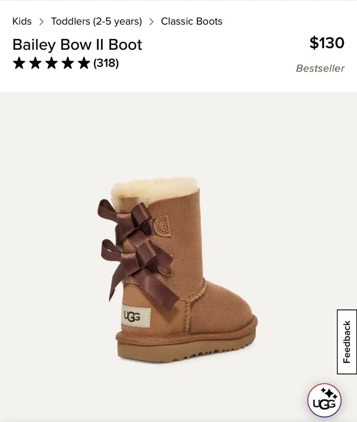 UGG Bailey Bow II Boot Toddlers size 9t