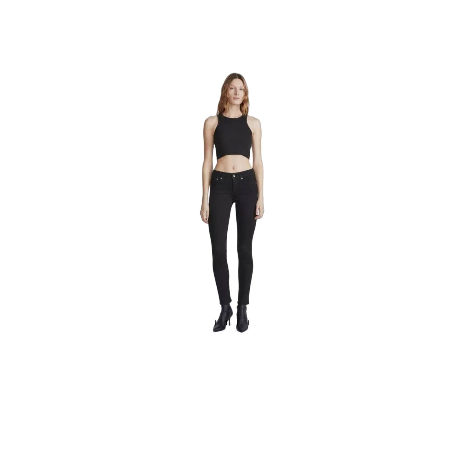 Rag and Bone dark skinny legging jean black plush size 26