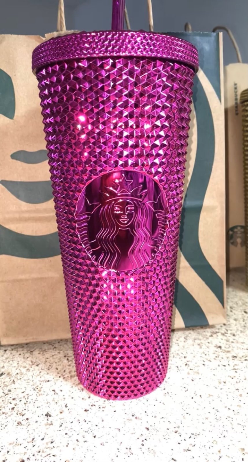 Metallic Starbucks cups 2022 Xmas