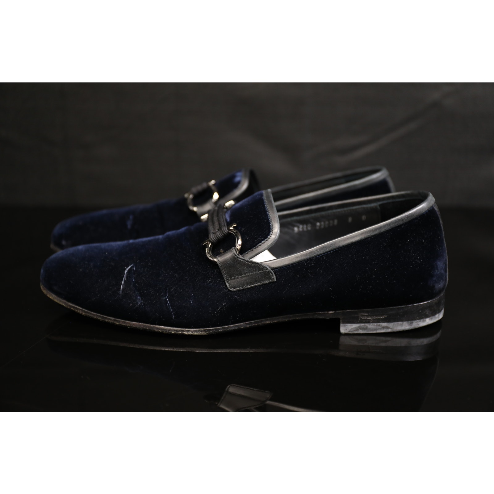 Salvatore Ferragamo Gancini Velvet Loafers Size 8 US 9