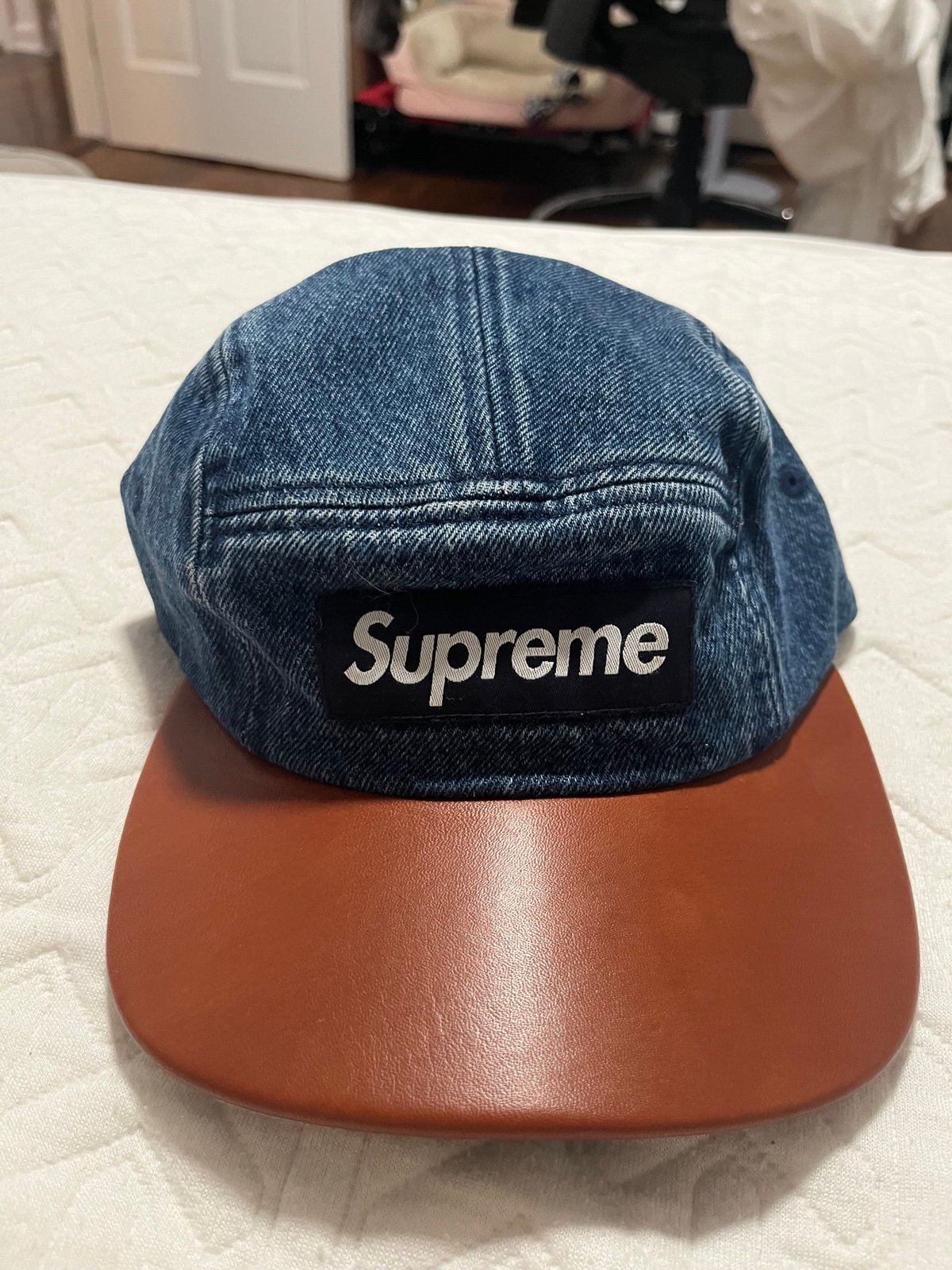 2015 Supreme Denim Box Logo Camp Cap - Hats