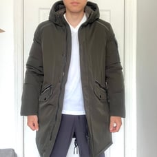 NEW ICEbear Winter Army green military thick Polyester Parka Coat size 48 M
