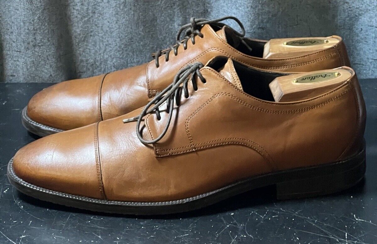 Men’s Size 11.5M - Cole Haan Leather Classics Cap Oxford Tan Dress Shoes C3413