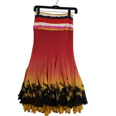 Diane Von Furstenberg 2 Strapless Ruffled Layer Mini Dress Sunset Safari Print