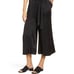 Eileen Fisher Black Scoopneck Silk Crop Jumpsuit
