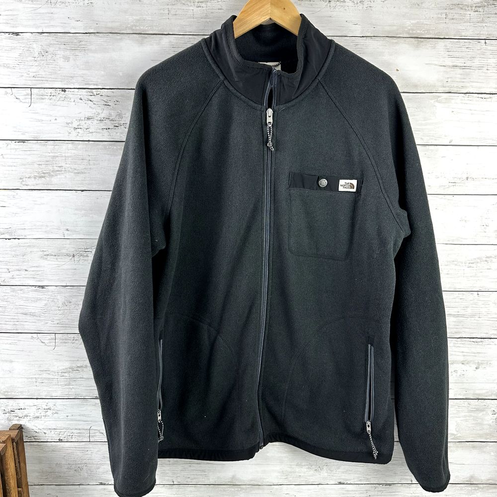 The North Face Jacket Mens Large Black Gordon Lyons Fleece Hiking Pocket Outdoor