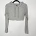 Gymshark Womens Small S Heather Gray Ribbed Cropped Hoodie Pullover Lounge Grey