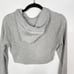 Gymshark Womens Small S Heather Gray Ribbed Cropped Hoodie Pullover Lounge Grey
