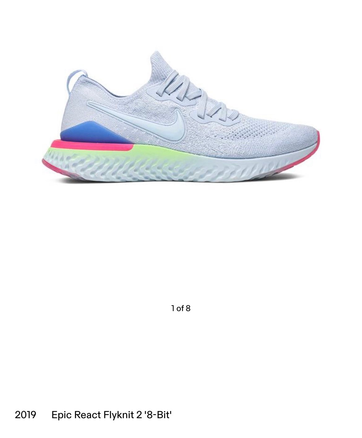 Nike Epic React Flyknit size 8